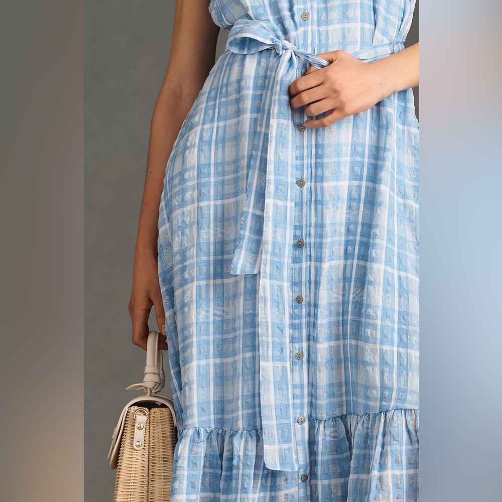 Sleeveless Buttondown Maxi Shirt Dress - Picture 7 of 10